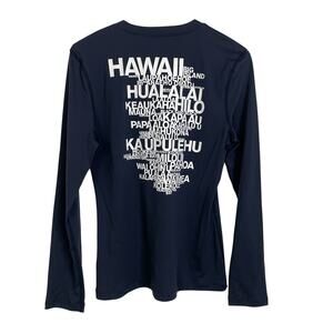 James Perse Malibu Swim Shirt Rash Guard Womens Size 3 Navy White Hawaii Beach